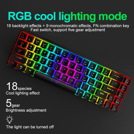ZIYOU LANG T8 68 Keys RGB Luminous Gaming Mechanical Keyboard, Cable Length:1.6m(Pink Green Shaft)-garmade.com
