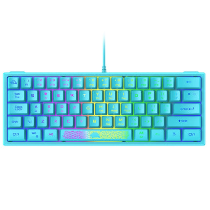 ZIYOU LANG K61 62 Keys RGB Lighting Mini Gaming Wired Keyboard, Cable Length:1.5m(Blue)-garmade.com