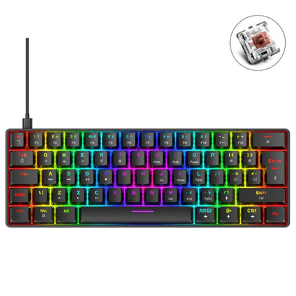 ZIYOU LANG T60 62-Key RGB Luminous Mechanical Wired Keyboard, Cable Length:1.5m(Black Tea Shaft)-garmade.com