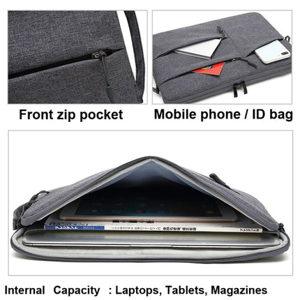 Zipper Type Polyester Business Laptop Liner Bag, Size: 15.6 Inch(Dark Gray)-garmade.com