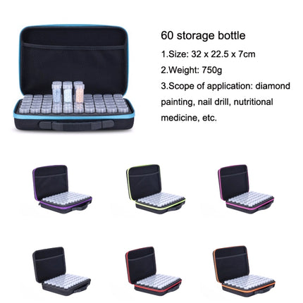 Diamond Painting Sub-Bottling Storage Bag Embroidery Nail Box, Style: 60 Grid Bottle (Rose Red)-garmade.com
