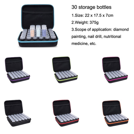 Diamond Painting Sub-Bottling Storage Bag Embroidery Nail Box, Style: 30 Grid Bottle (Purple)-garmade.com