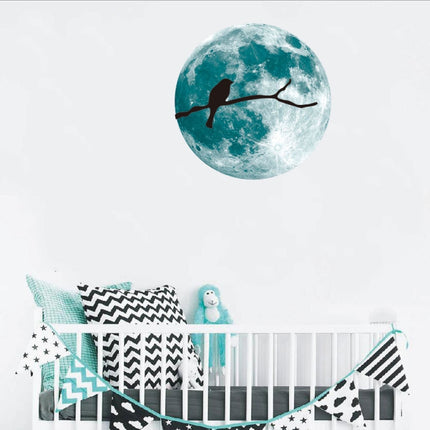 30cm Luminous Moon Wall Sticker Fluorescent Mural(Tree Branches)-garmade.com