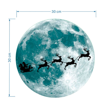 30cm Luminous Moon Wall Sticker Fluorescent Mural(Swing Under The Tree)-garmade.com