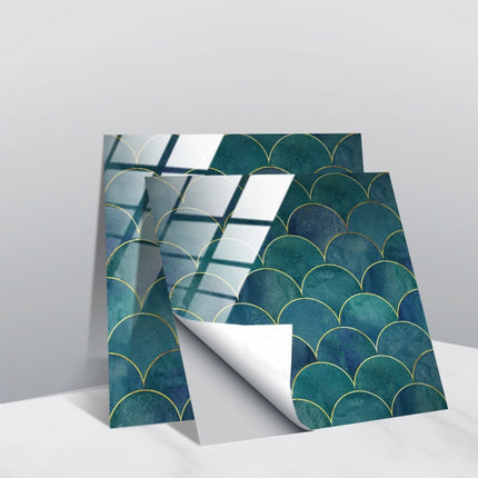 20 PCS 10cm PVC Crystal Covered Film Geometric Pattern Tile Wall Sticker(TS250)-garmade.com