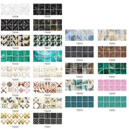 20 PCS 10cm PVC Crystal Covered Film Geometric Pattern Tile Wall Sticker(TS251)-garmade.com