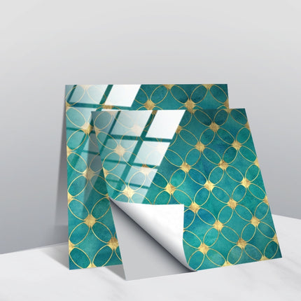 20 PCS 15cm PVC Crystal Covered Film Geometric Pattern Tile Wall Sticker(TS251)-garmade.com