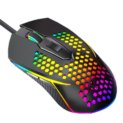 LEAVEN S50 6Keys Macro Definition Programmable RGB Lighted Gaming Wired Mouse, Cable Length: 1.5m(Black)-garmade.com