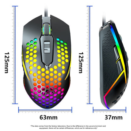 LEAVEN S50 6Keys Macro Definition Programmable RGB Lighted Gaming Wired Mouse, Cable Length: 1.5m(White)-garmade.com