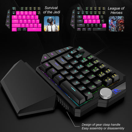 ZIYOU LANG K5 39 Keys RGB Mechanical Gaming Keyboard For PS4, Cable Length: 1.5m(Black Green Shaft)-garmade.com