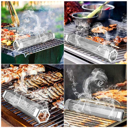 12 Inch Stainless Steel 304 Smoked Tube BBQ Box Outdoor Cold Smoke Box,Style: Only Tube-garmade.com