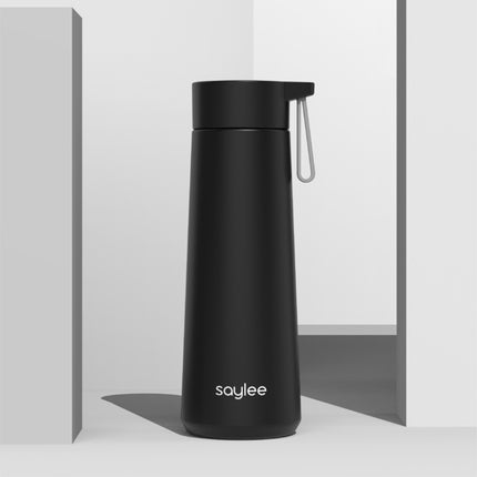 Saylee 304 Stainless Steel Portable Thermos Cup, Capacity: 350ml(Black)-garmade.com