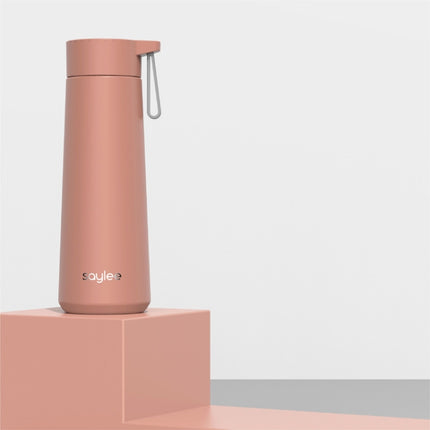 Saylee 304 Stainless Steel Portable Thermos Cup, Capacity: 350ml(Deep Pink)-garmade.com