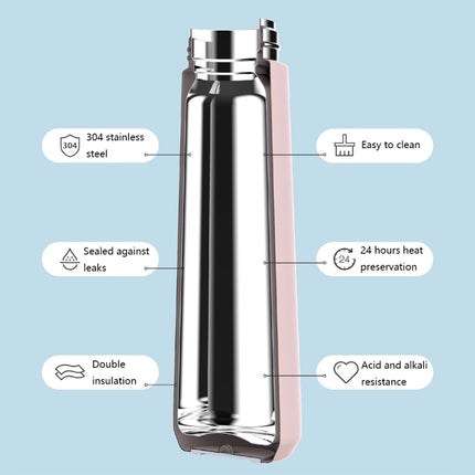 Saylee 304 Stainless Steel Portable Thermos Cup, Capacity: 350ml(White)-garmade.com