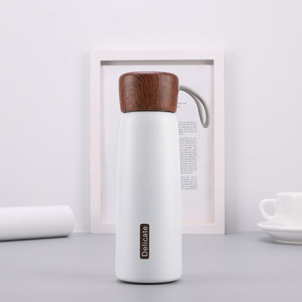 Delicate 304 Stainless Steel Wood Grain Thermos Cup, Capacity: 500ml(White)-garmade.com