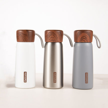 Delicate 304 Stainless Steel Wood Grain Thermos Cup, Capacity: 500ml(White)-garmade.com