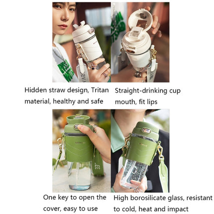 Saylee 500ML Portable Tritan Straw Cup(Light Green)-garmade.com