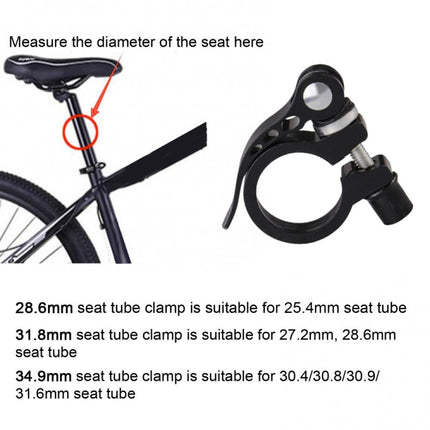 5 PCS Bicycle Accessories Quick Release Clip Road Bike Seatpost Clamp, Size: 28.6mm(Silver)-garmade.com