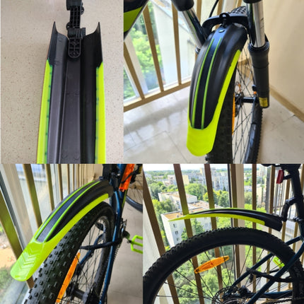 5 Sets Dual Color Bicycle Mudguard Mountain Bike Fenders Set(Black Yellow)-garmade.com