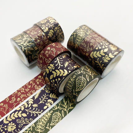 2 Sets/6 Rolls 8958 5m Paper Bronzing Wallet Tape Set(Broken Leaves Pattern)-garmade.com