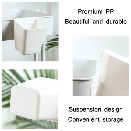 4 PCS Home Cart Back Hanging Plastic Storage Basket(White)-garmade.com