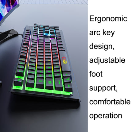 IMICE AK-900 104 Keys Metal Backlit Gaming Wired Suspended Illuminated Keyboard, Cable Length: 1.5m(Black)-garmade.com