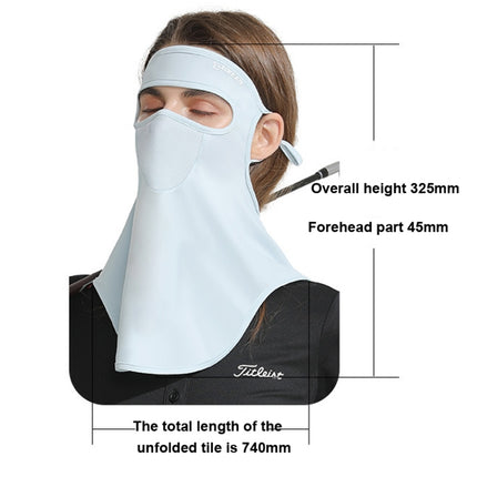 GOLOVEJOY Summer Ice Silk Sunscreen Face Shield Ladies Outdoor Neck Protection Veil(White )-garmade.com