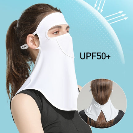 GOLOVEJOY Summer Ice Silk Sunscreen Face Shield Ladies Outdoor Neck Protection Veil(Gray)-garmade.com