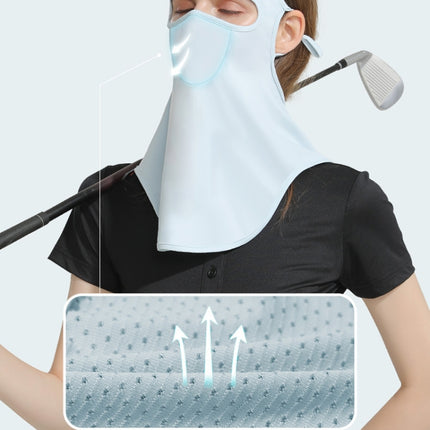 GOLOVEJOY Summer Ice Silk Sunscreen Face Shield Ladies Outdoor Neck Protection Veil(Gray)-garmade.com