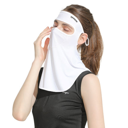 GOLOVEJOY Summer Ice Silk Sunscreen Face Shield Ladies Outdoor Neck Protection Veil(Gray)-garmade.com