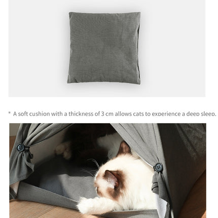 Four Seasons Cat and Dog Litter Detachable Cotton and Linen Tent Litter(Light Grey)-garmade.com