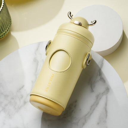 Saylee 500ml 316 Stainless Steel Messenger Thermos Cup(Yellow)-garmade.com