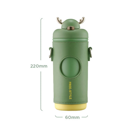 Saylee 500ml 316 Stainless Steel Messenger Thermos Cup(Yellow Kitten)-garmade.com