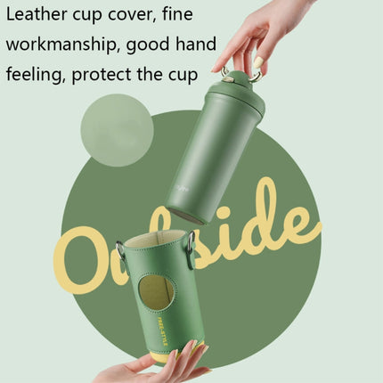 Saylee 500ml 316 Stainless Steel Messenger Thermos Cup(Light Green)-garmade.com