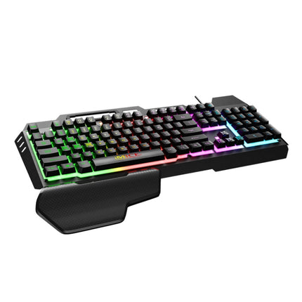 IMICE GK-700 104 Keys Metal Backlit Gaming Wired Suspended Illuminated Keyboard With Hand Rest, Cable Length: 1.5m(Black)-garmade.com