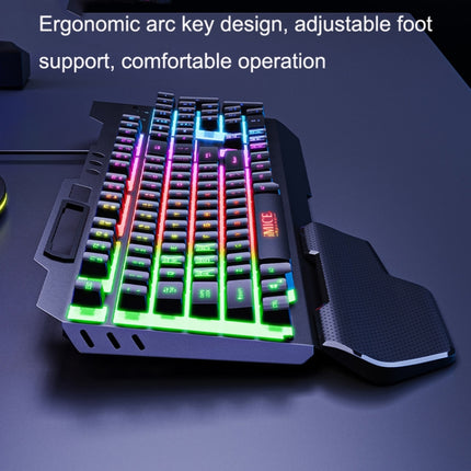 IMICE GK-700 104 Keys Metal Backlit Gaming Wired Suspended Illuminated Keyboard With Hand Rest, Cable Length: 1.5m(Black)-garmade.com