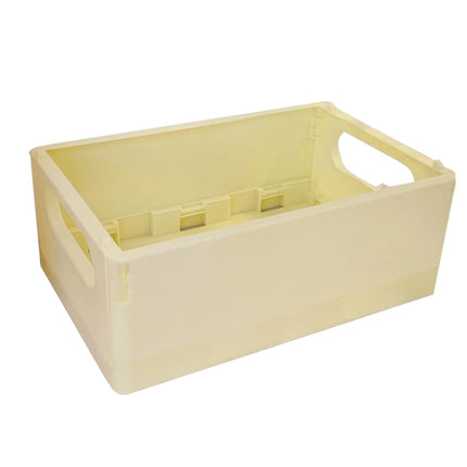 3 PCS Student Desktop Organizer Folding Plastic Storage Box, Size: Large (Light Yellow)-garmade.com