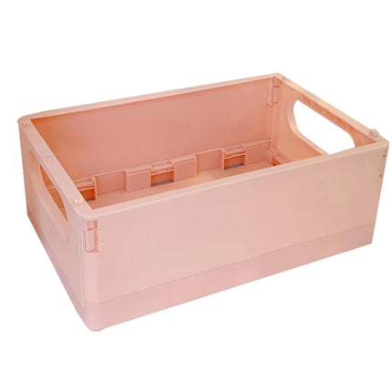 3 PCS Student Desktop Organizer Folding Plastic Storage Box, Size: Large (Light Pink)-garmade.com