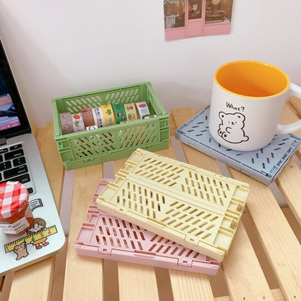 3 PCS Student Desktop Organizer Folding Plastic Storage Box, Size: Large (White)-garmade.com