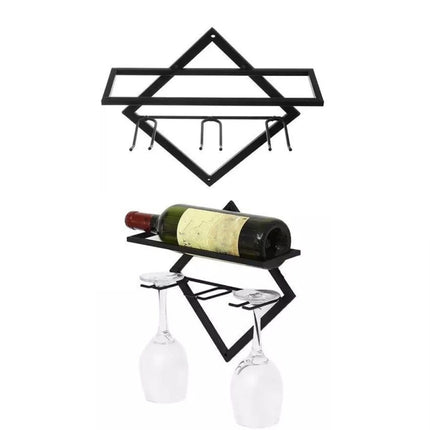 Wall Mounted Wine Rack Kitchen Dining Room Hanging Wine Glass Wine Bottle Rack( Hanging Cup)-garmade.com