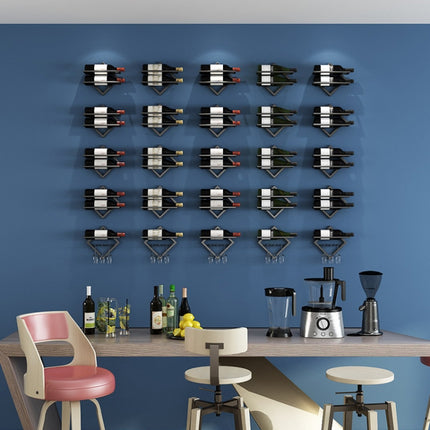 Wall Mounted Wine Rack Kitchen Dining Room Hanging Wine Glass Wine Bottle Rack( Hanging Cup)-garmade.com