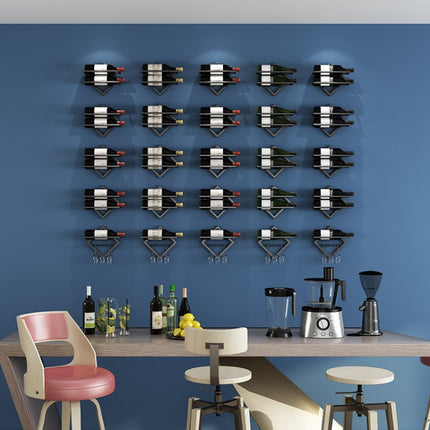 Wall Mounted Wine Rack Kitchen Dining Room Hanging Wine Glass Wine Bottle Rack(Wine Bottle)-garmade.com