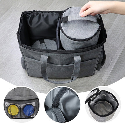 Travel Portable Carry Out Pet Supplies Storage Single-shoulder Bag Without Dog Bowl(Gray)-garmade.com