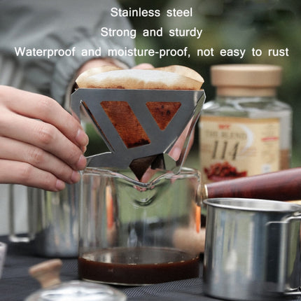 Outdoor Camping Stainless Steel Coffee Grounds Filter Folding Funnel-garmade.com