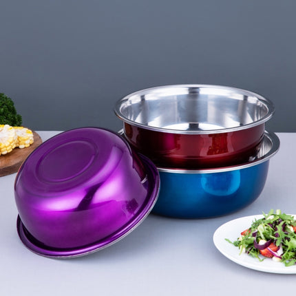 3 PCS / Set SiGang Stainless Steel Kitchen Supplies Seasoning Colorful Basin(22cm+24cm+26cm)-garmade.com