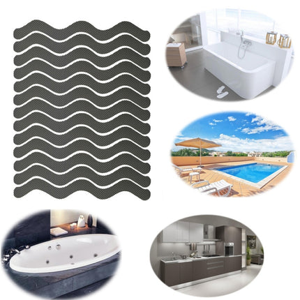 24pcs /Bag Wavy Shaped Safety Bathtub Non-Slip Sticker, Specification: 1.3 x 18cm(Grey)-garmade.com