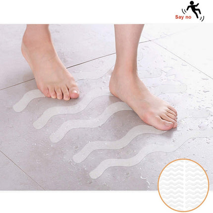 24pcs /Bag Wavy Shaped Safety Bathtub Non-Slip Sticker, Specification: 1.3 x 18cm(Pink)-garmade.com