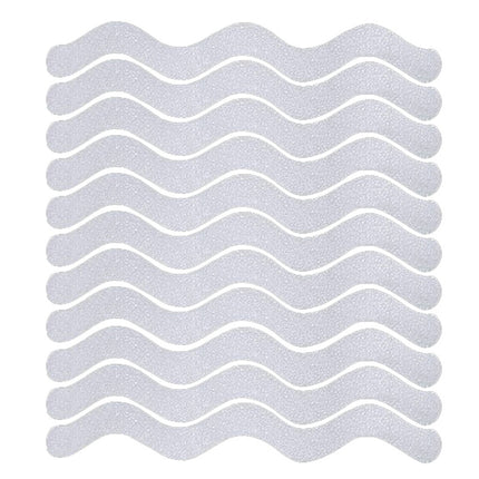24pcs /Bag Wavy Shaped Gravel Pattern Bathtub Non-Slip Sticker, Specification: 1.3 x 18cm(Transparent)-garmade.com