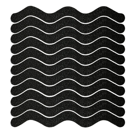 24pcs /Bag Wavy Shaped Gravel Pattern Bathtub Non-Slip Sticker, Specification: 1.3 x 18cm(Black)-garmade.com