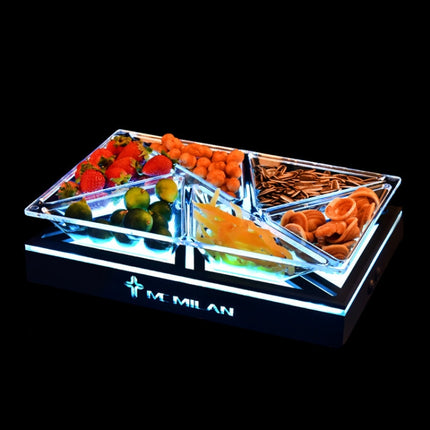 6 In 1 Multifunctional Compartmental Luminous Fruit Tray, Style: Luminous Base + Disc-garmade.com
